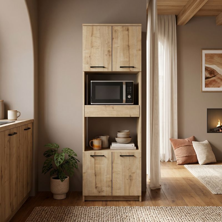 Ντουλάπι κουζίνας - μπάνιου Alvento χρώμα sapphire oak 60x42x180εκ.
