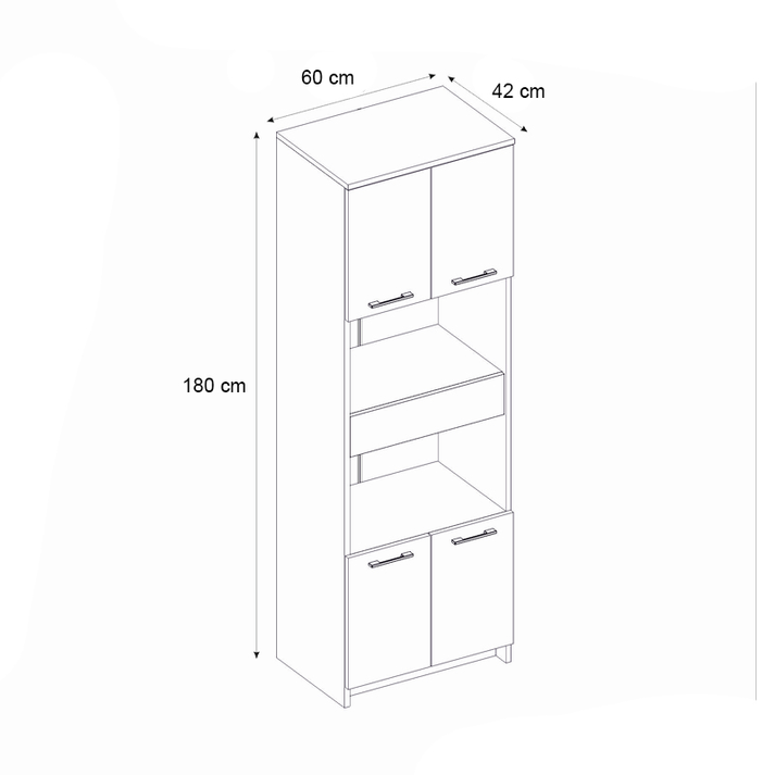 Ντουλάπι κουζίνας - μπάνιου Alvento χρώμα sapphire oak 60x42x180εκ.