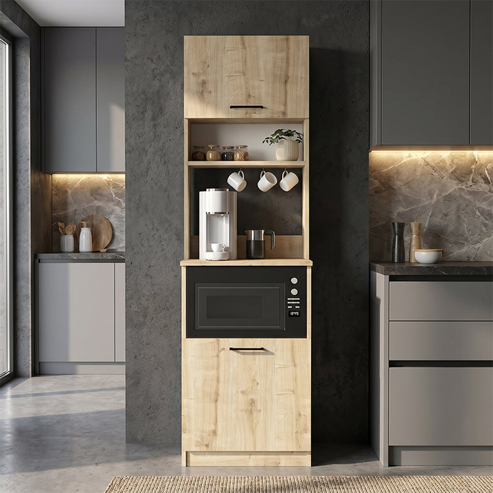 Έπιπλο κουζίνας Tuco 1 χρώμα sapphire oak 53,8x40x180εκ.