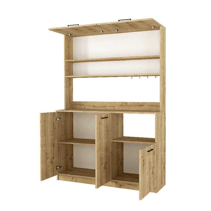 Έπιπλο κουζίνας Tuco 3 χρώμα sapphire oak 123,8x40x180εκ.
