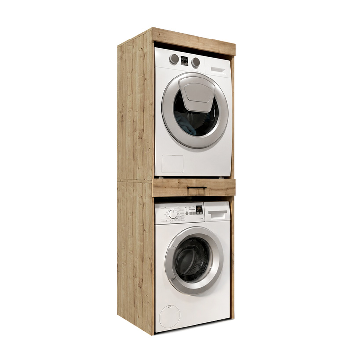 Έπιπλο πλυντηρίου - στεγνωτηρίου Fika χρώμα sapphire oak 67x61,8x198,5εκ.