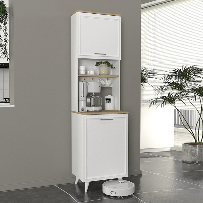 Έπιπλο κουζίνας Potter 1 χρώμα λευκό - rota oak 53,4x39,6x196,1εκ.