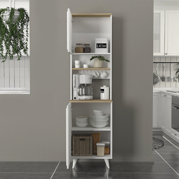 Έπιπλο κουζίνας Potter 1 χρώμα λευκό - rota oak 53,4x39,6x196,1εκ.
