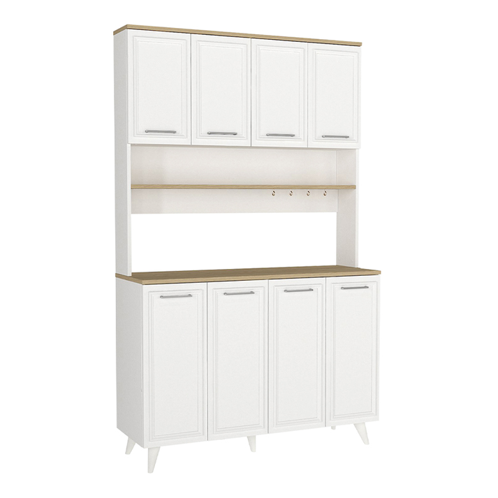 Έπιπλο κουζίνας Potter 4 χρώμα λευκό - rota oak 120x40x196,1εκ.