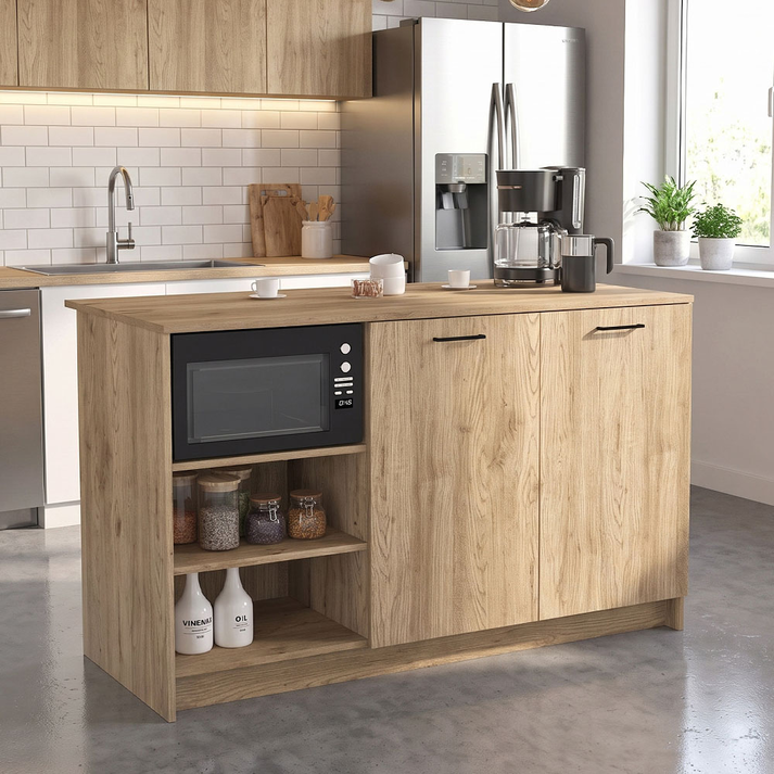 Τραπέζι Πάγκος Κουζίνας Peres Sepet Oak 150x70x91,8 εκ.