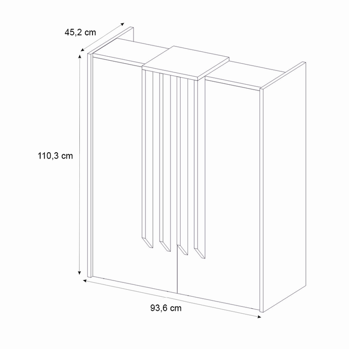 Γραφείο υποδοχής - reception Hola χρώμα sepet oak - ανθρακί 93,6x45,2x110,3εκ.