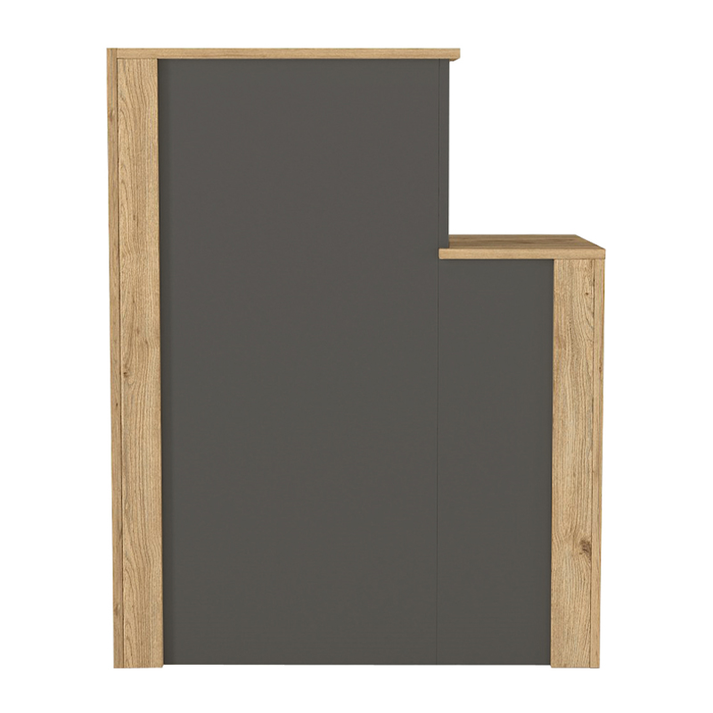 Γραφείο υποδοχής - reception Enter χρώμα sepet oak - ανθρακί 86,9x40x110,3εκ.