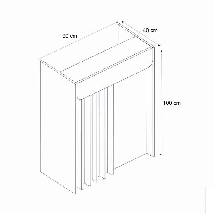 Γραφείο υποδοχής - reception Karibu με LED χρώμα ανθρακί - sepet oak 90x40x100εκ.