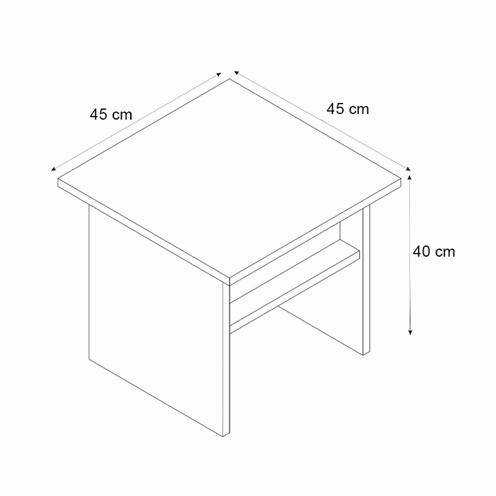 Τραπεζάκι σαλονιού - γραφείου Nika χρώμα sepet oak - ανθρακί 45x45x40εκ.