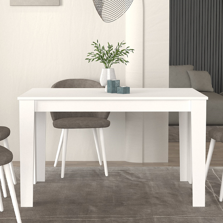Τραπέζι Darlen χρώμα λευκό 125x72x74εκ.