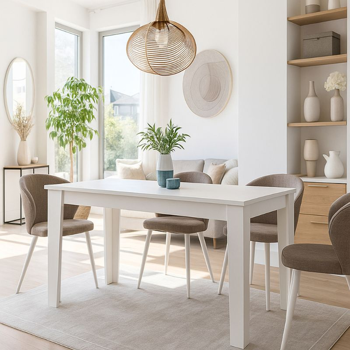 Τραπέζι Darlen χρώμα λευκό 125x72x74εκ.