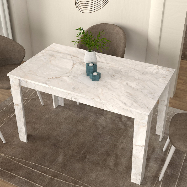 Τραπέζι Darlen χρώμα λευκό εφέ μαρμάρου 125x72x74εκ.