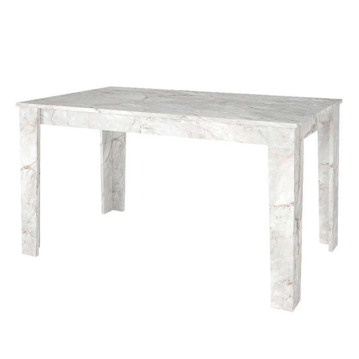 Τραπέζι Darlen χρώμα λευκό εφέ μαρμάρου 125x72x74εκ.