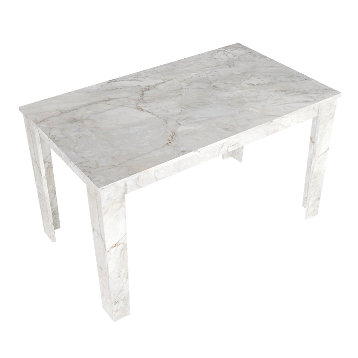 Τραπέζι Darlen χρώμα λευκό εφέ μαρμάρου 125x72x74εκ.