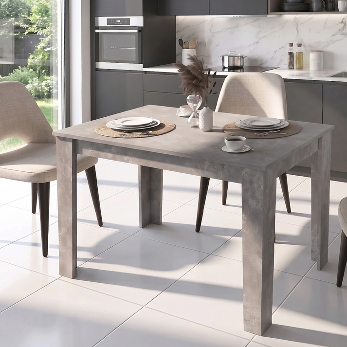 Τραπέζι Darlen γκρι σκυροδέματος 125x72x74 εκ.