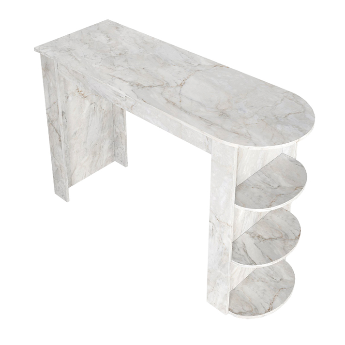 Τραπέζι μπαρ Vigne χρώμα λευκό εφέ μαρμάρου 150x51,6x101,8εκ.