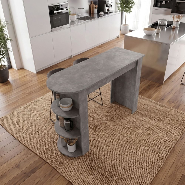 Bar Table Vigne Concrete Gray 150x51.6x101.8 cm