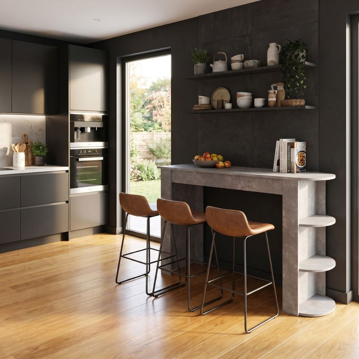 Bar Table Vigne Concrete Gray 150x51.6x101.8 cm