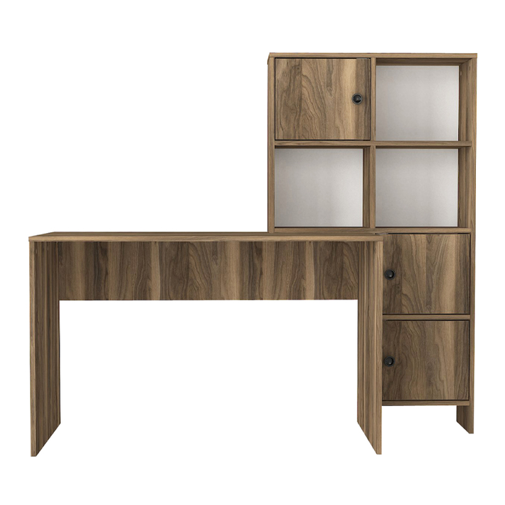 Γραφείο εργασίας Lesya αναστρέψιμο χρώμα καρυδί 159,2x59,6x141,2εκ.