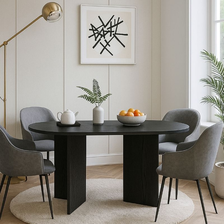 Τραπέζι Cortado χρώμα sencron black 138x80x75εκ.