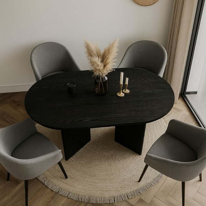 Τραπέζι Cortado χρώμα sencron black 138x80x75εκ.