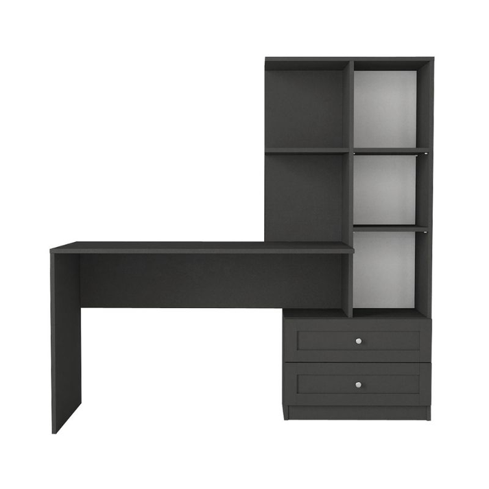 Γραφείο εργασίας Mantra χρώμα ανθρακί 150x60x152εκ.