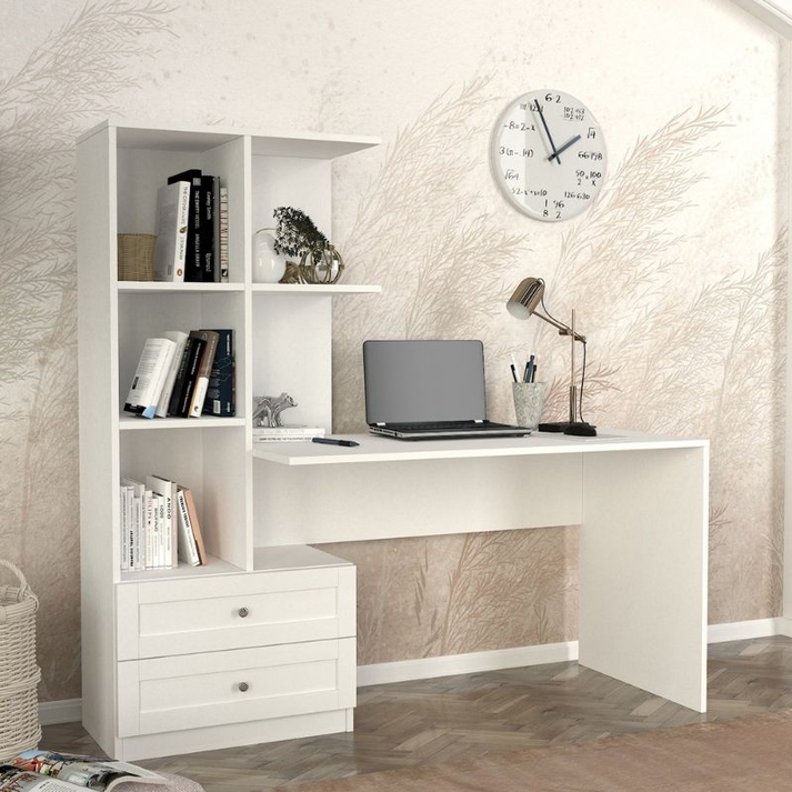 Γραφείο εργασίας Mantra χρώμα λευκό 150x60x152εκ.