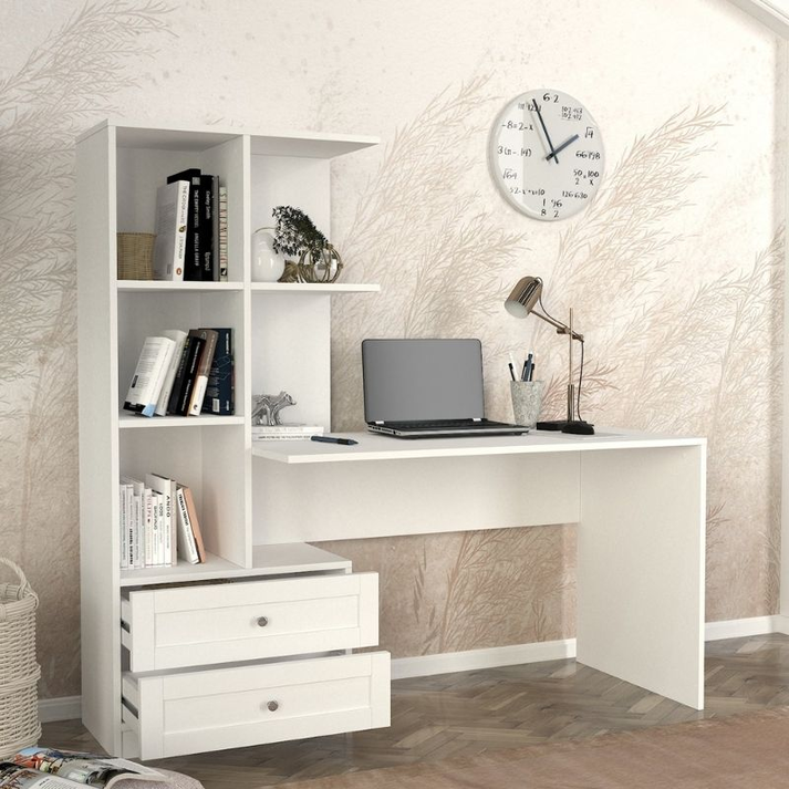 Γραφείο εργασίας Mantra χρώμα λευκό 150x60x152εκ.
