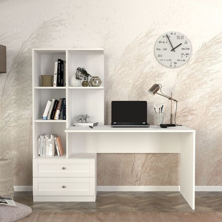 Γραφείο εργασίας Mantra χρώμα λευκό 150x60x152εκ.