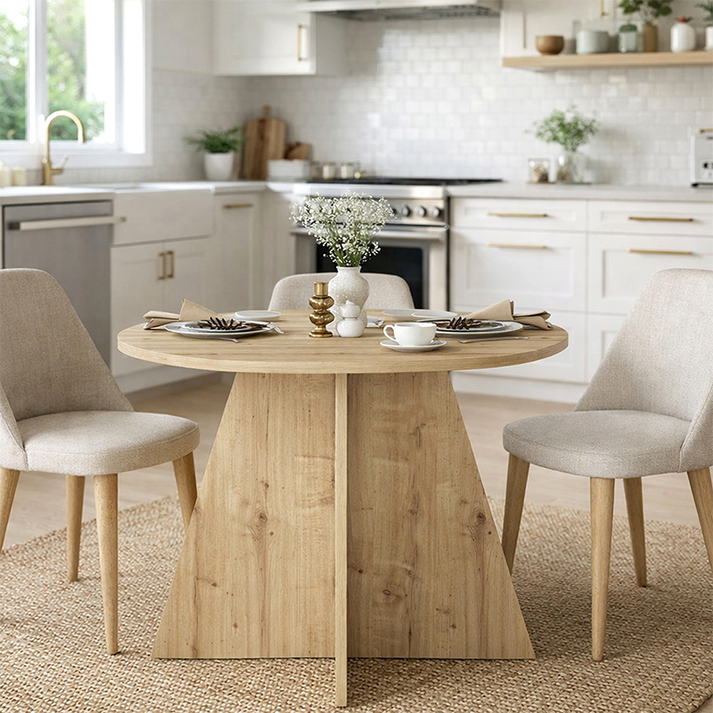 Τραπέζι Tailor χρώμα sapphire oak Ø100x75,7εκ.