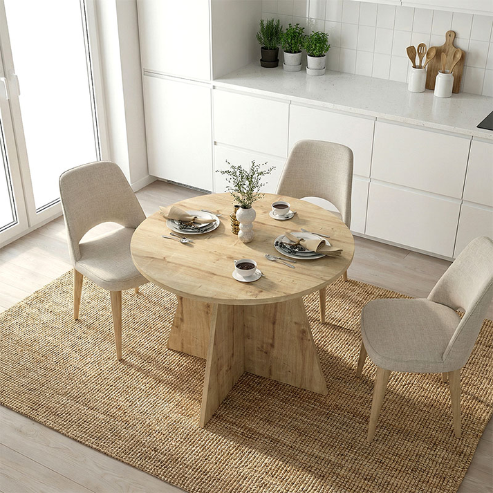 Τραπέζι Tailor χρώμα sapphire oak Ø100x75,7εκ.