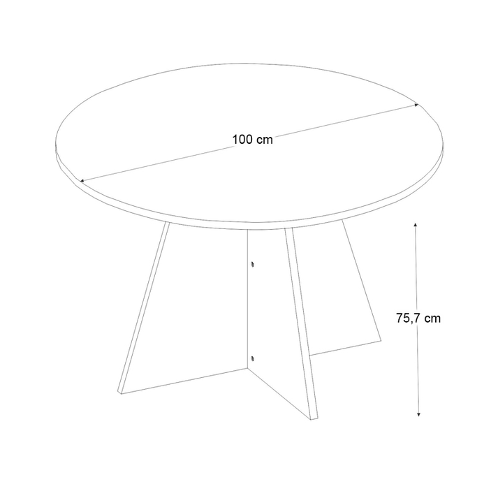 Τραπέζι Tailor χρώμα sapphire oak Ø100x75,7εκ.
