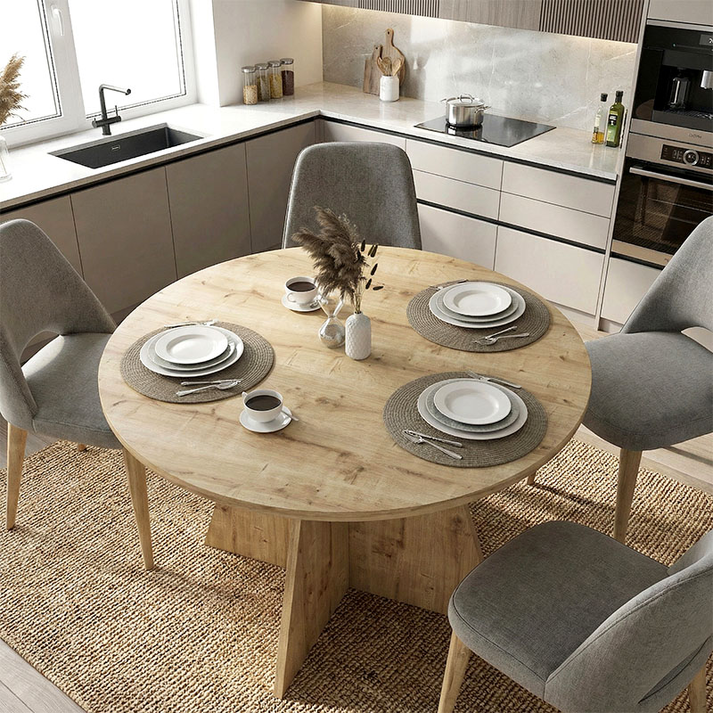 Τραπέζι Tailor χρώμα sapphire oak Ø120x75,7εκ.