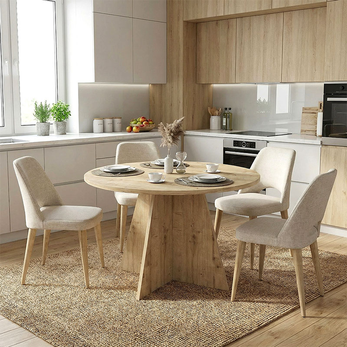 Τραπέζι Tailor χρώμα sapphire oak Ø120x75,7εκ.