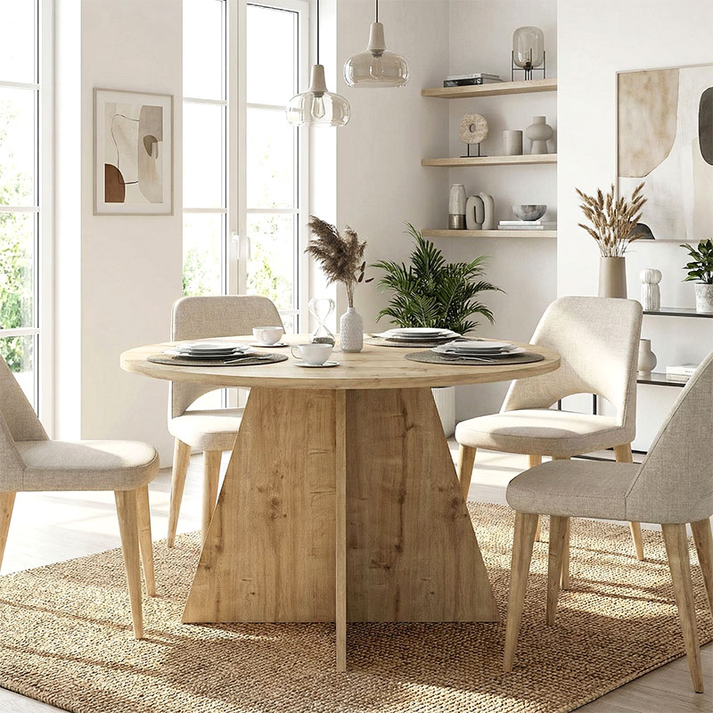 Τραπέζι Tailor χρώμα sapphire oak Ø120x75,7εκ.