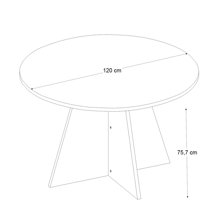 Τραπέζι Tailor χρώμα sapphire oak Ø120x75,7εκ.