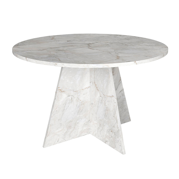 Τραπέζι Tailor χρώμα λευκό εφέ μαρμάρου Ø120x75,7εκ.