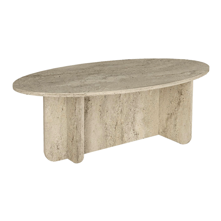 Τραπεζάκι σαλονιού Ravey χρώμα travertine 120x60x39,6εκ.