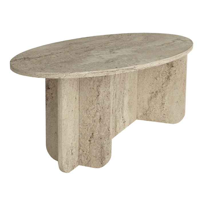 Τραπεζάκι σαλονιού Ravey χρώμα travertine 120x60x39,6εκ.