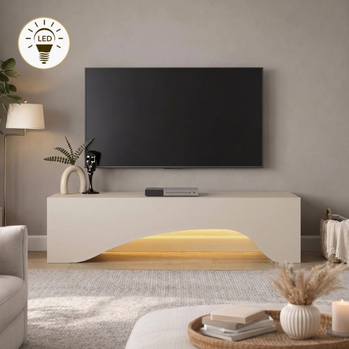Έπιπλο τηλεόρασης Mara με LED χρώμα sandstone 150x31,4x40εκ.