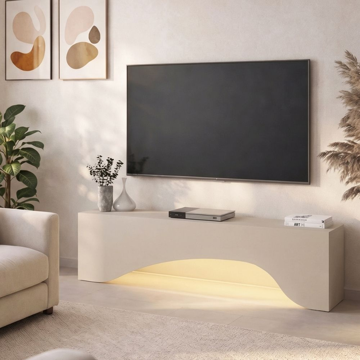 Έπιπλο τηλεόρασης Mara με LED χρώμα sandstone 150x31,4x40εκ.