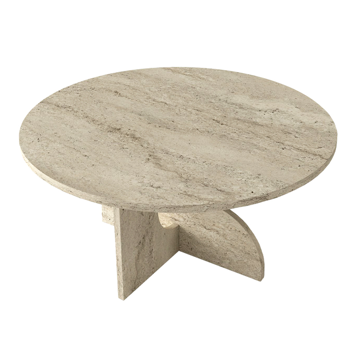 Τραπεζάκι σαλονιού Mara χρώμα travertine Ø75x36,8εκ.