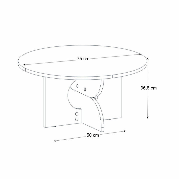 Τραπεζάκι σαλονιού Mara χρώμα travertine Ø75x36,8εκ.