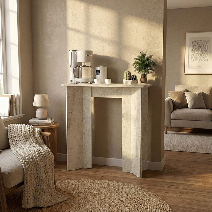 Κονσόλα Mara χρώμα travertine 90x29,6x91,8εκ.