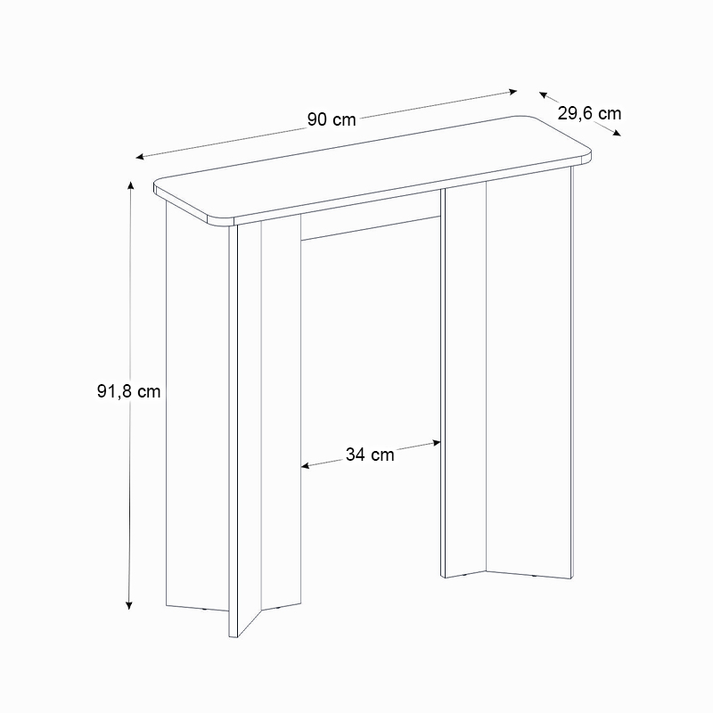 Κονσόλα Mara χρώμα travertine 90x29,6x91,8εκ.