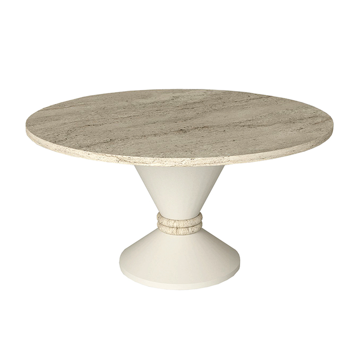 Τραπεζάκι σαλονιού Lepper χρώμα travertine - sandstone Ø75x39,8εκ.