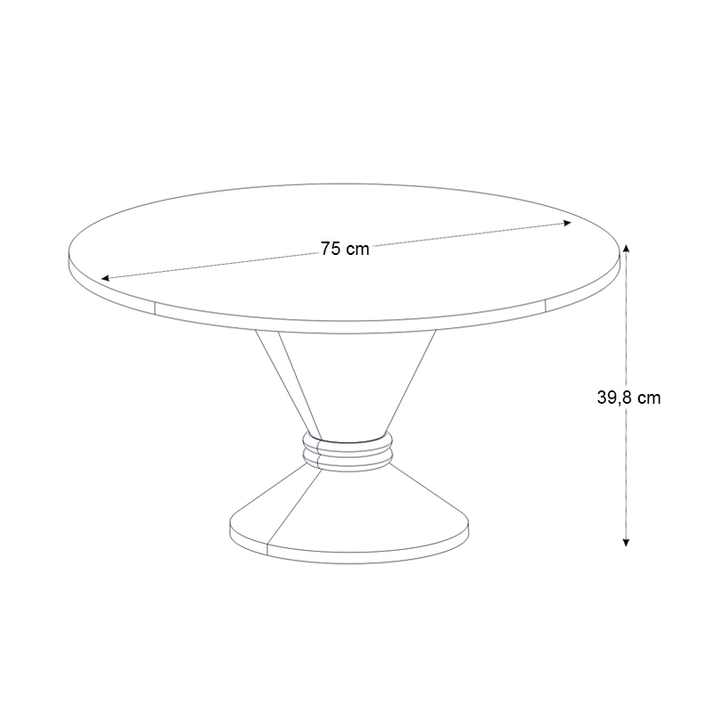 Τραπεζάκι σαλονιού Lepper χρώμα travertine - sandstone Ø75x39,8εκ.