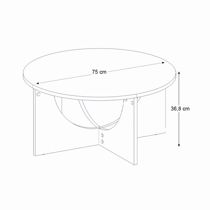 Τραπεζάκι σαλονιού Lemmar χρώμα sandstone Ø75x36,8εκ.