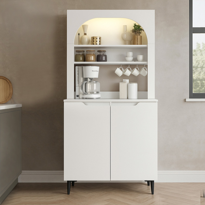 Έπιπλο κουζίνας με LED Melinta 2 χρώμα λευκό 90x40x181,8εκ.