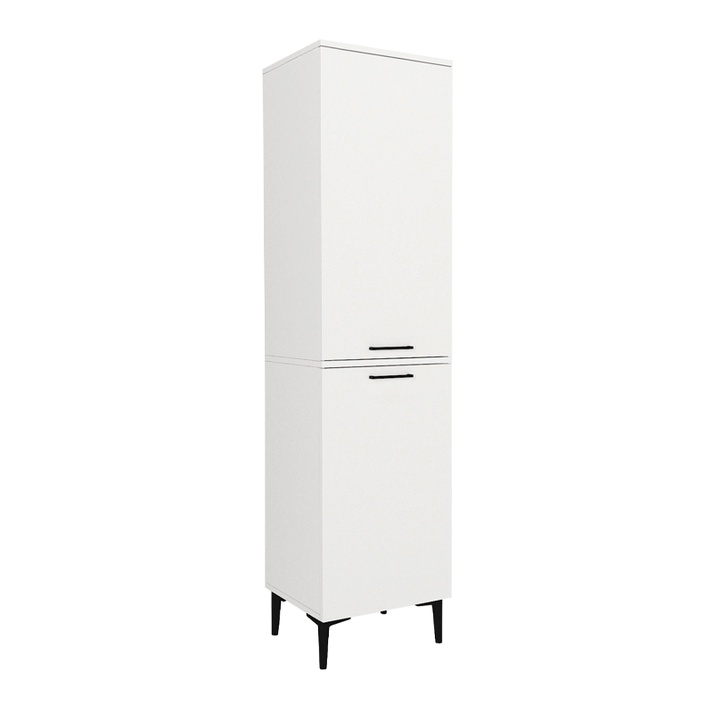 Ντουλάπι με καλάθι απλύτων Singa χρώμα λευκό 45x40x180εκ.